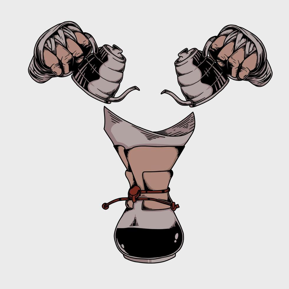 V60 coffee illustration vector
