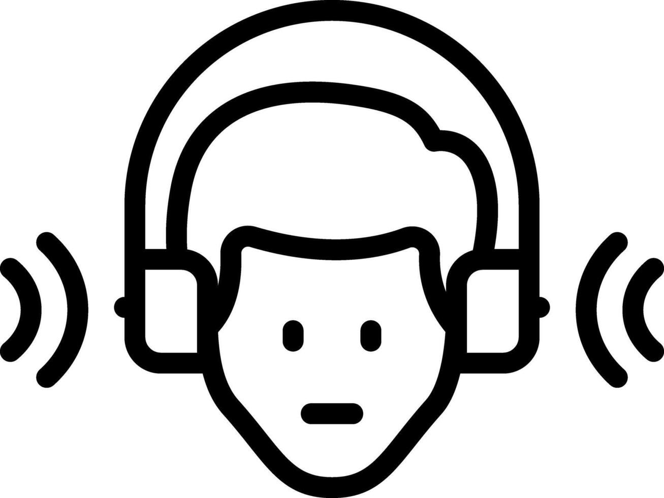Black line icon for listening vector