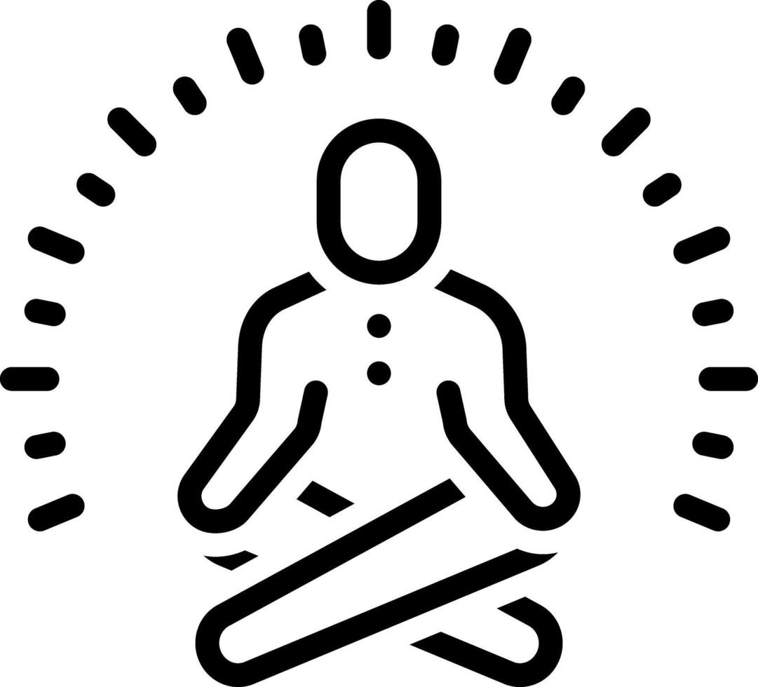 Black line icon for mindfulness vector