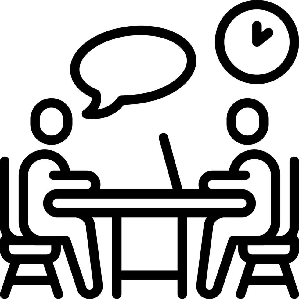 Black line icon for interview vector