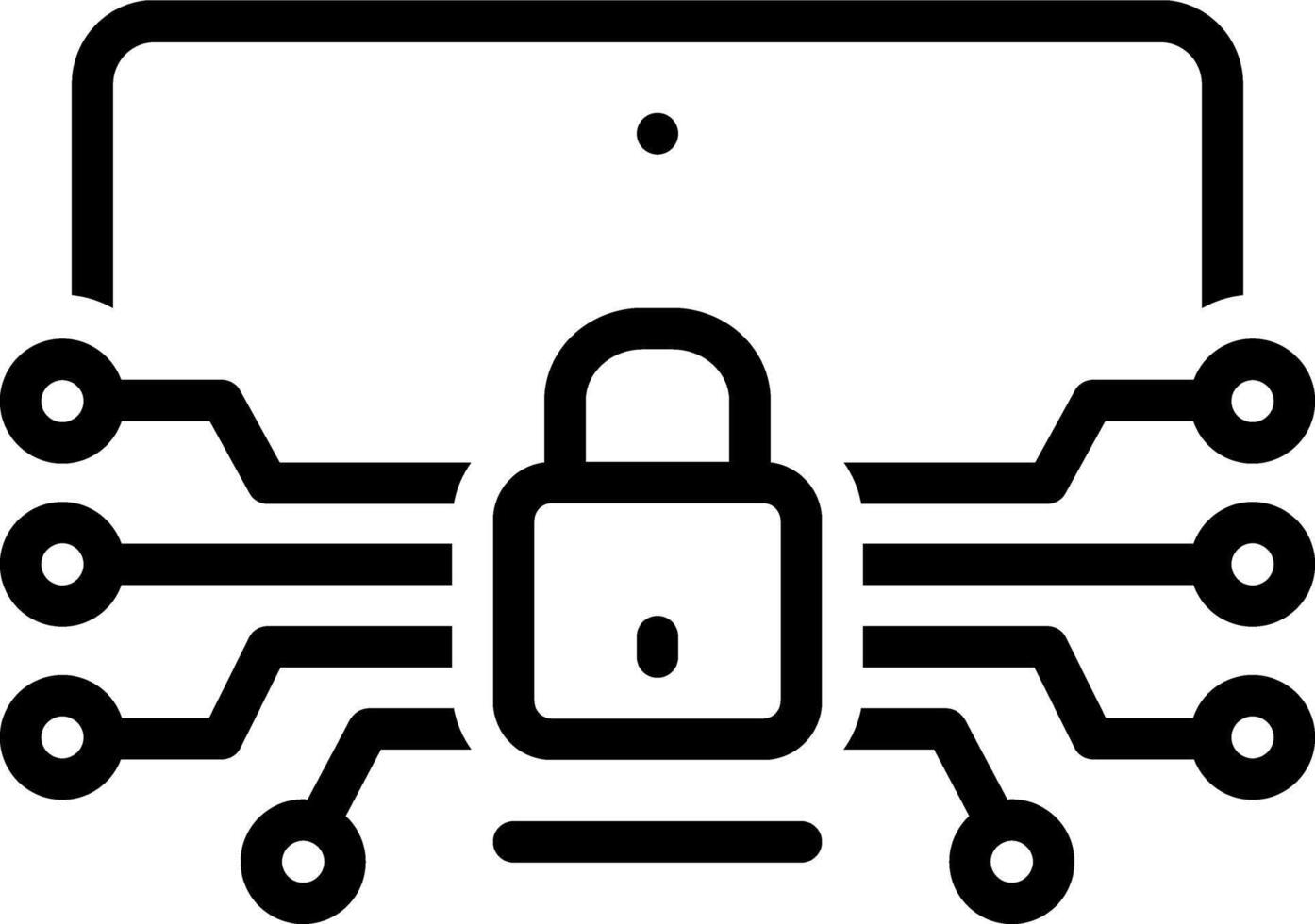 Black line icon for cyber security vector