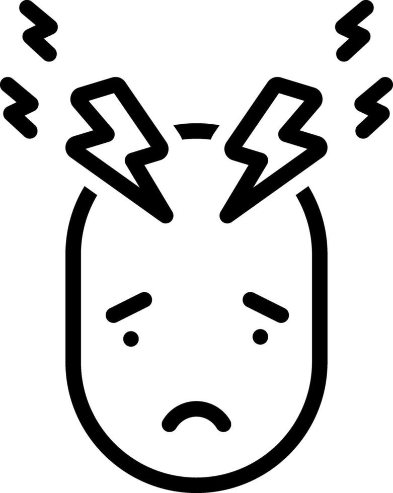 Black line icon for stress vector
