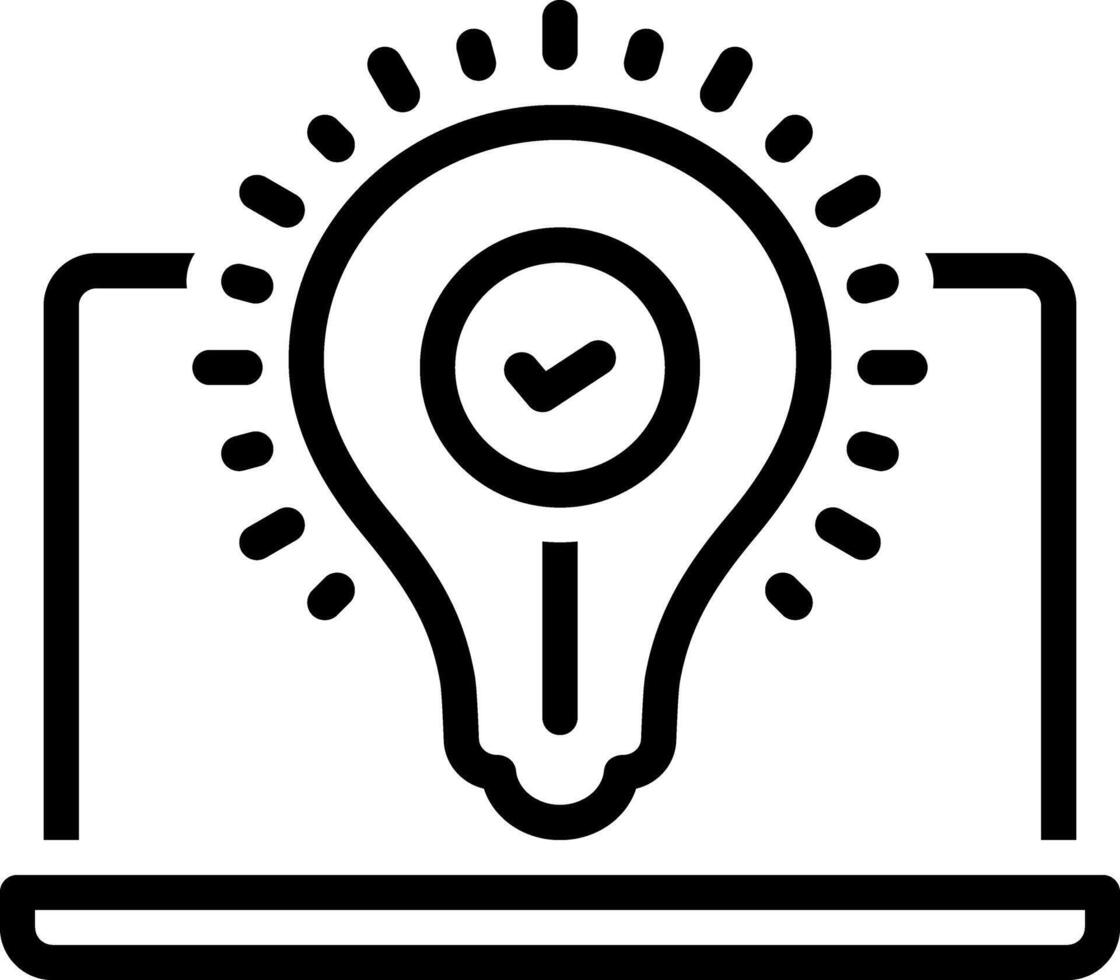 Black line icon for solution vector