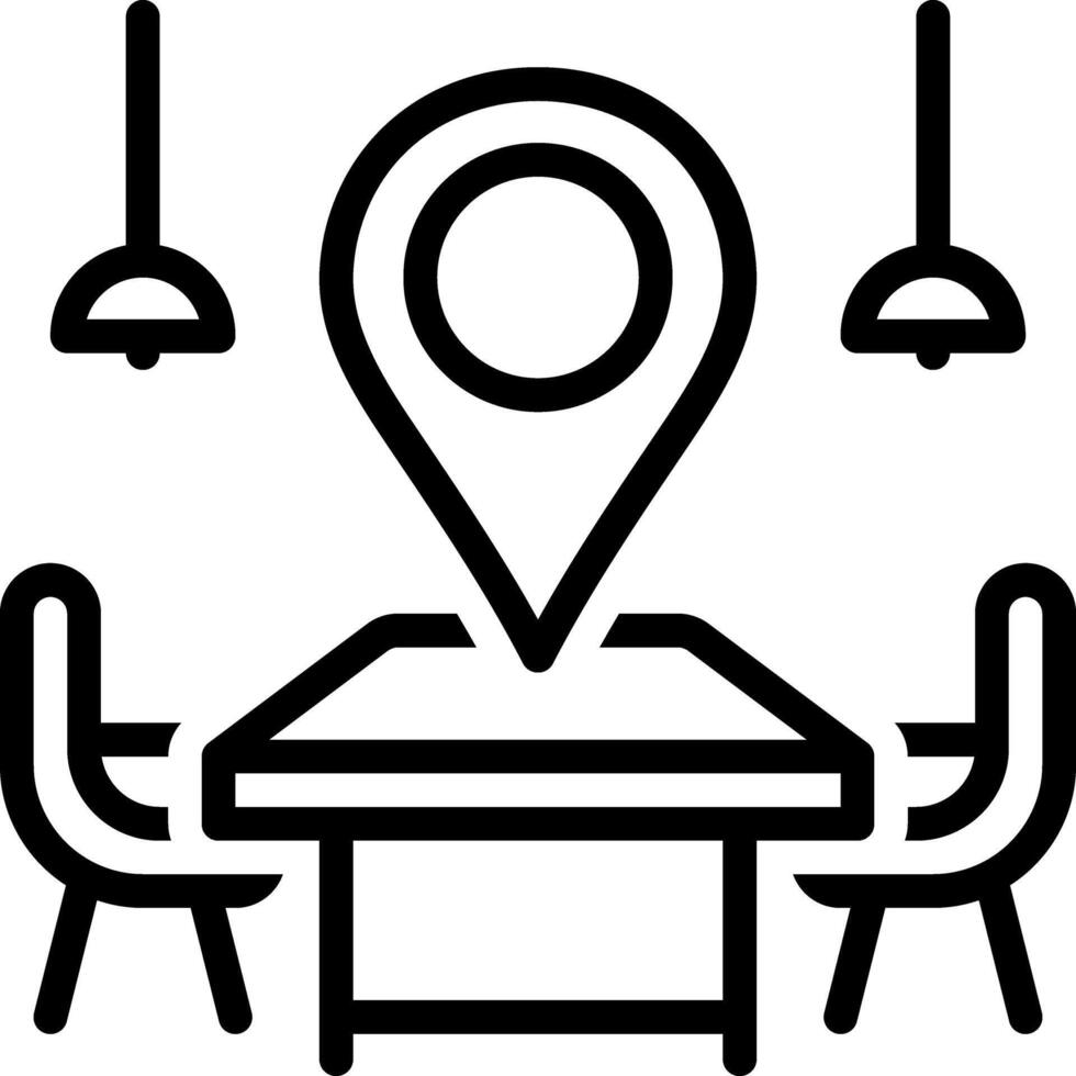 Black line icon for meeting point vector