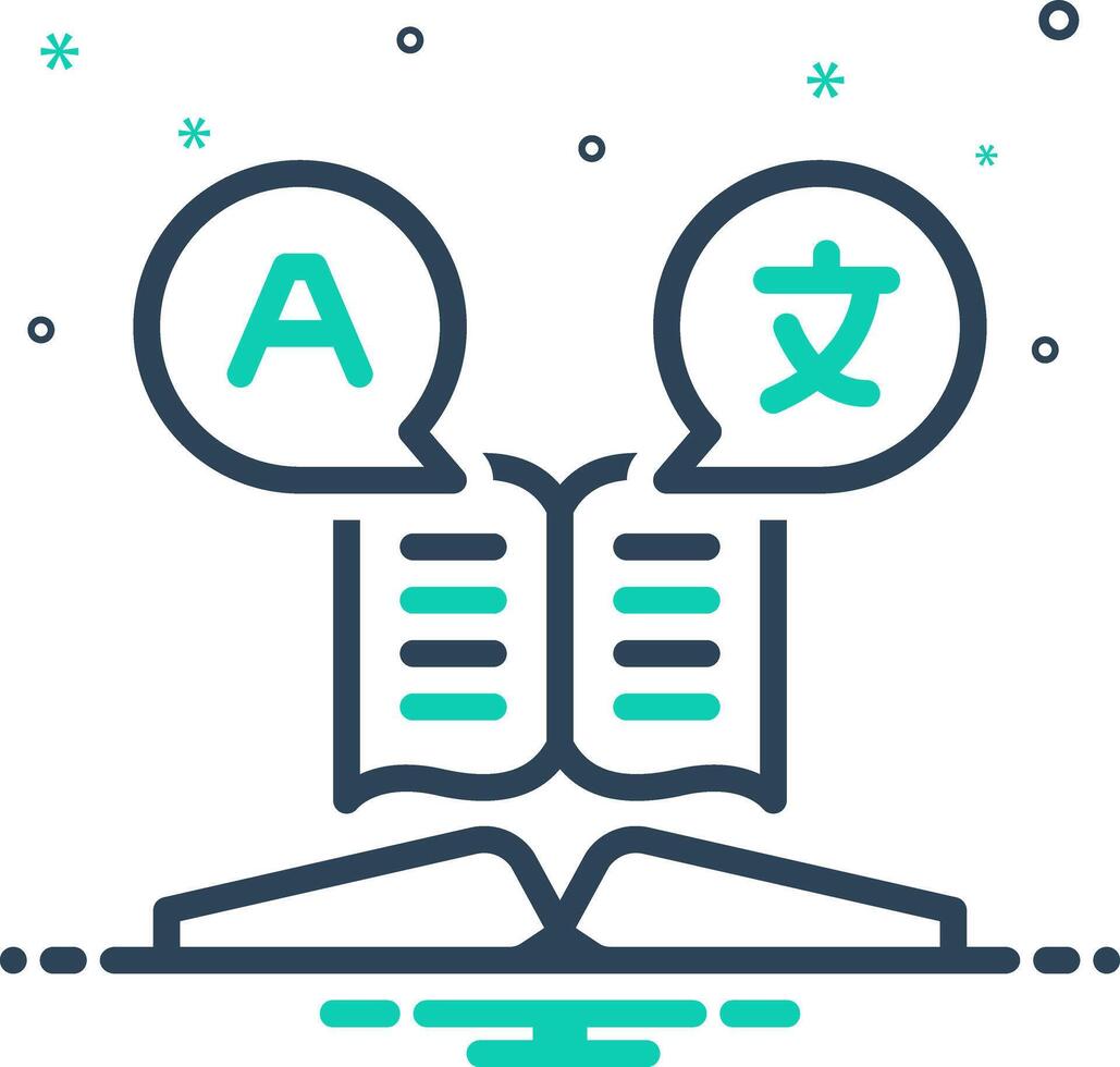 Mix icon for translate vector