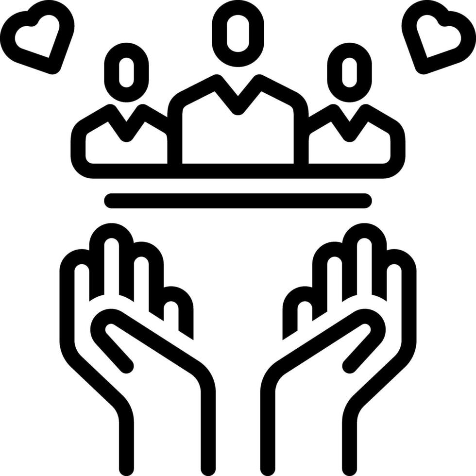 Black line icon for sociability vector