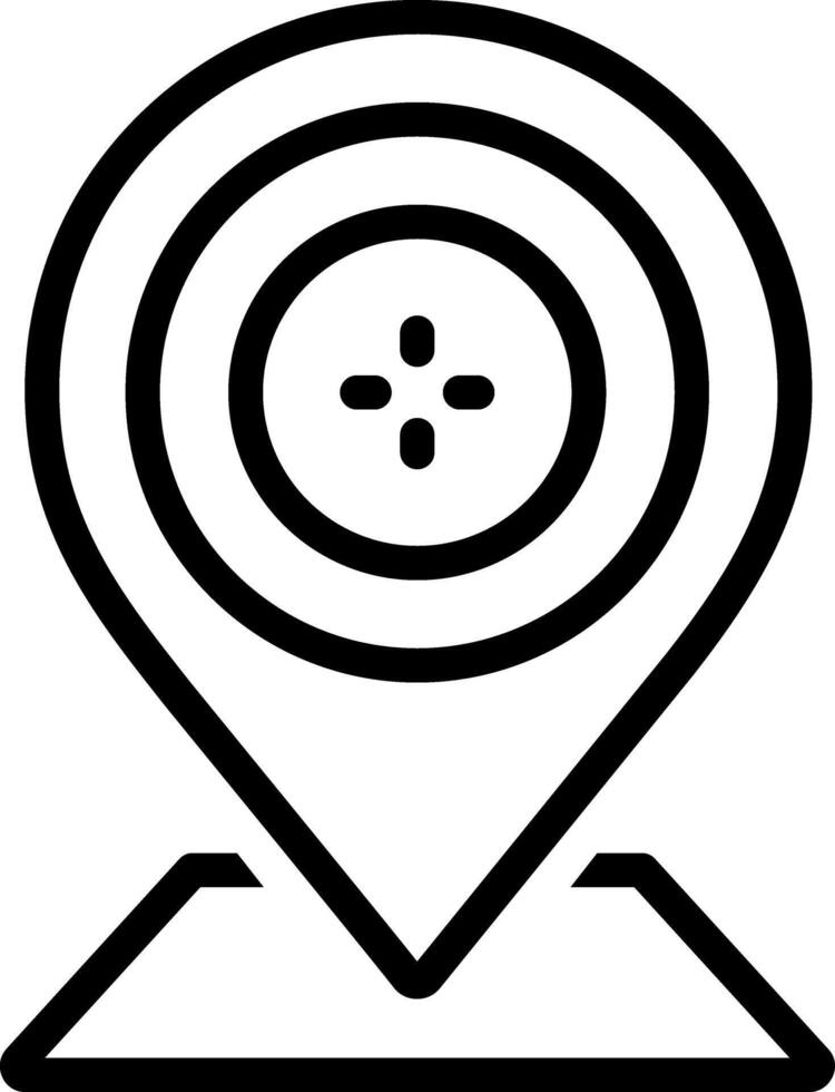 Black line icon for aim vector