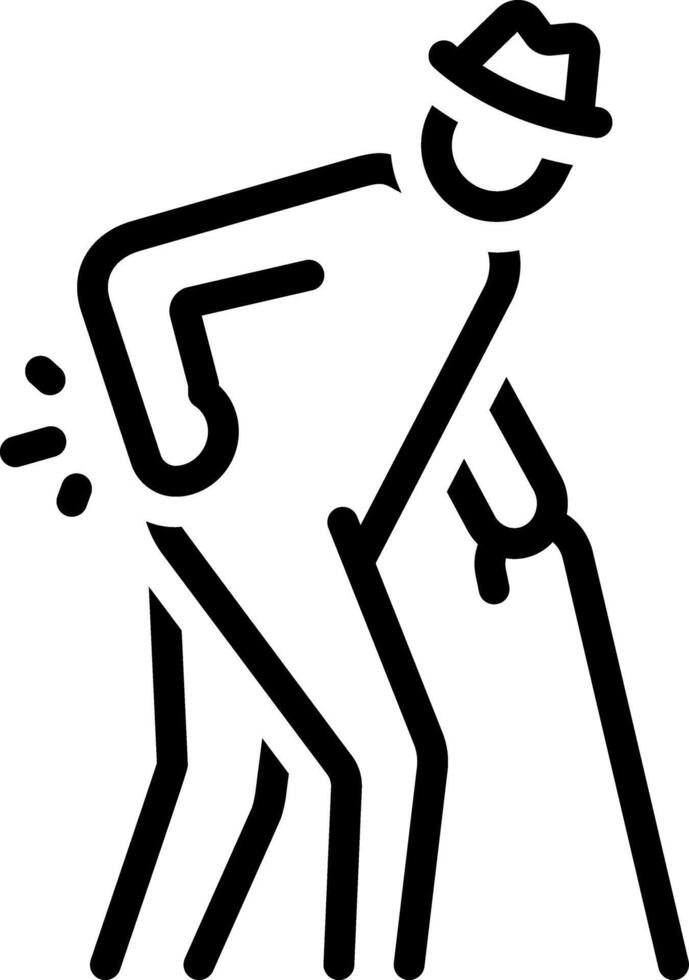 Black line icon for back pain vector