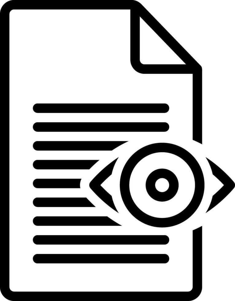 Black line icon for visible vector