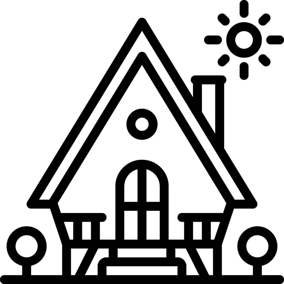 Black line icon for cabin vector