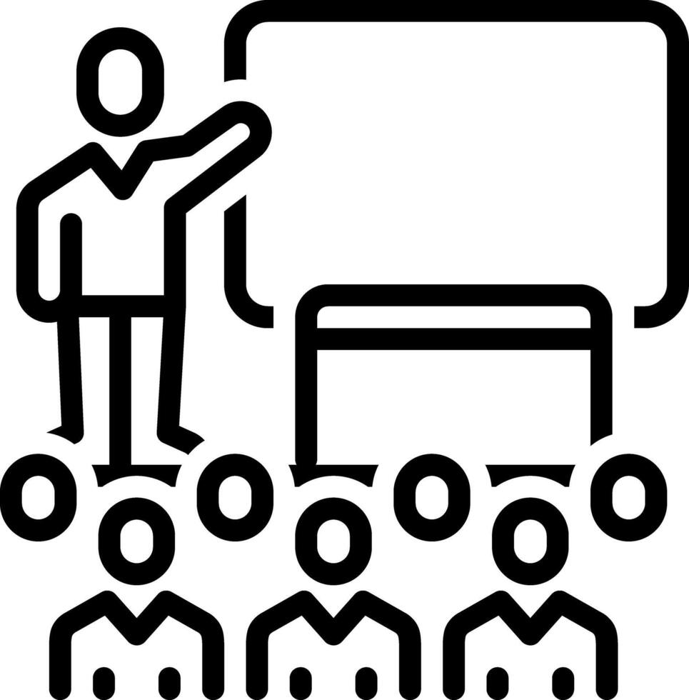 Black line icon for seminar vector