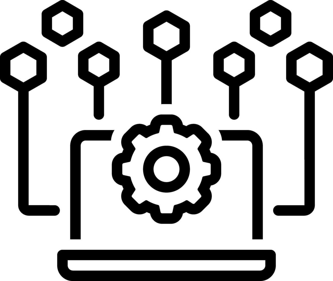 Black line icon for controls vector