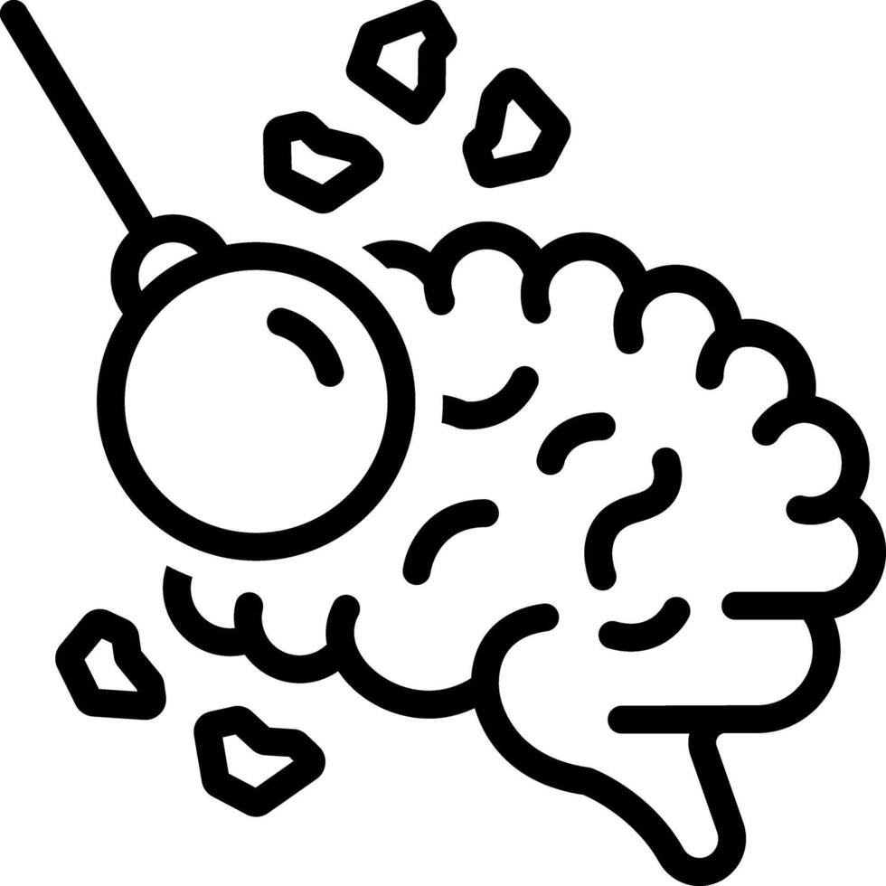 Black line icon for trauma vector
