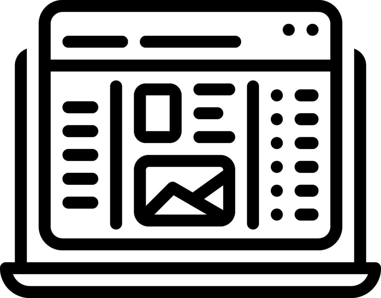 Black line icon for user interface vector