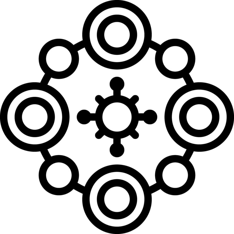 Black line icon for blockchain vector