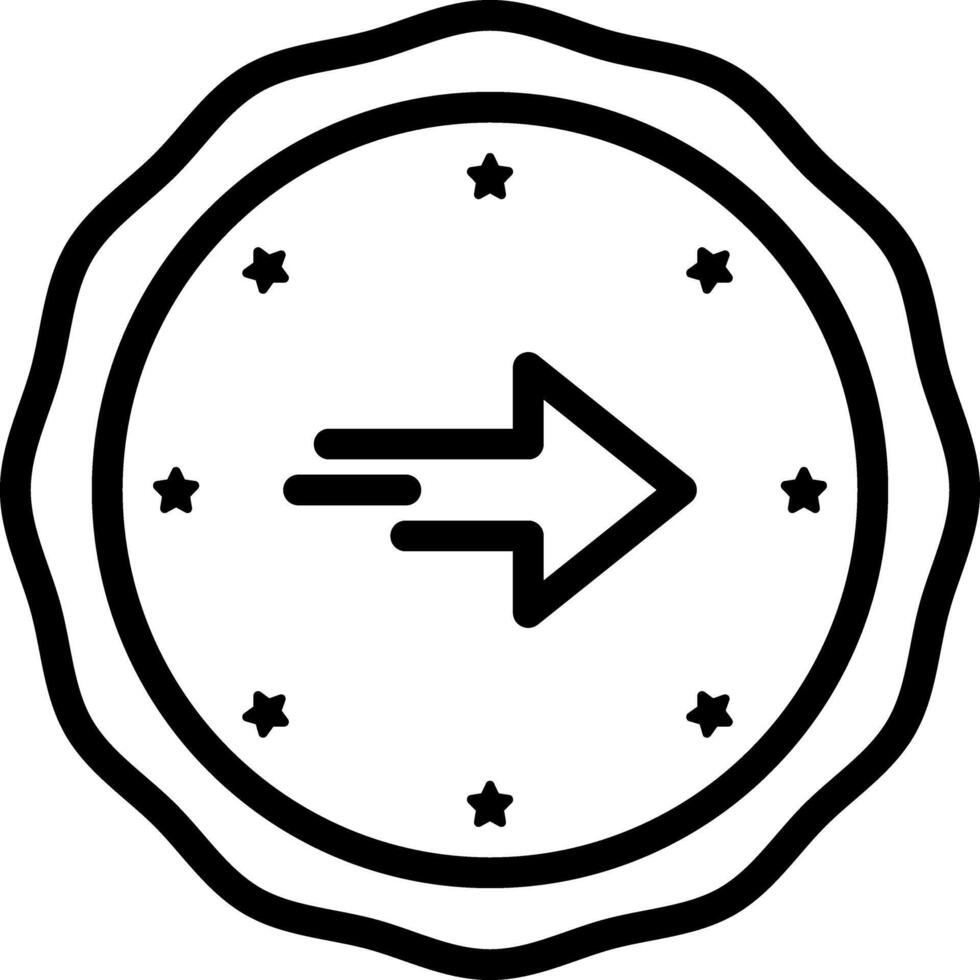 Black line icon for right vector