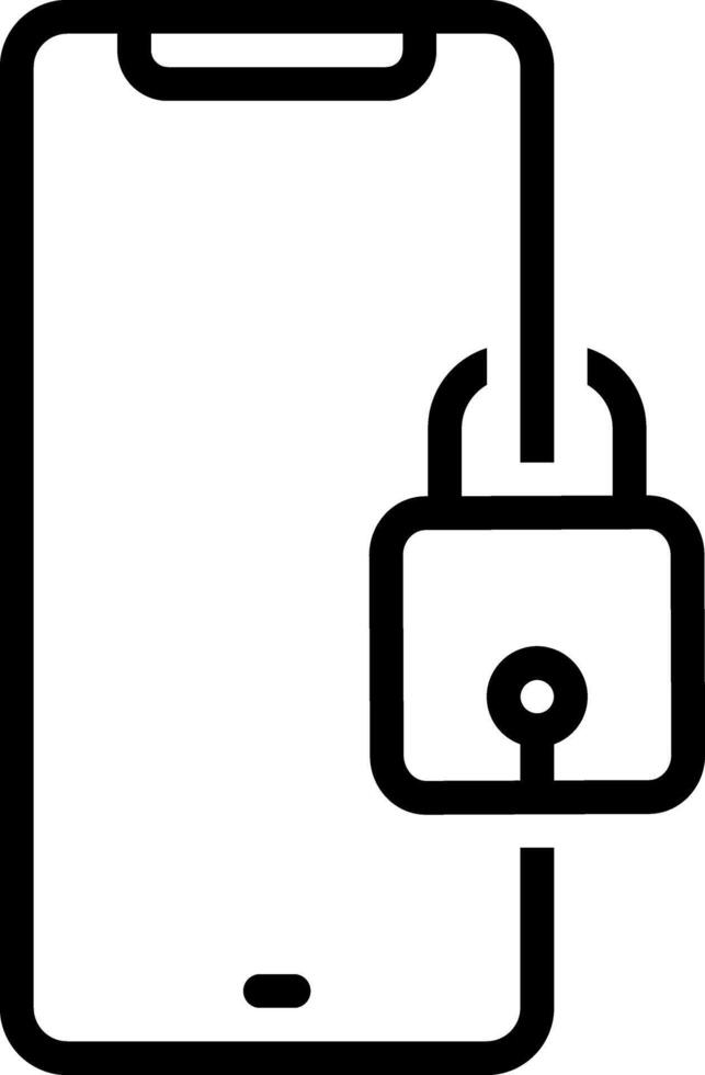 Black line icon for locked vector