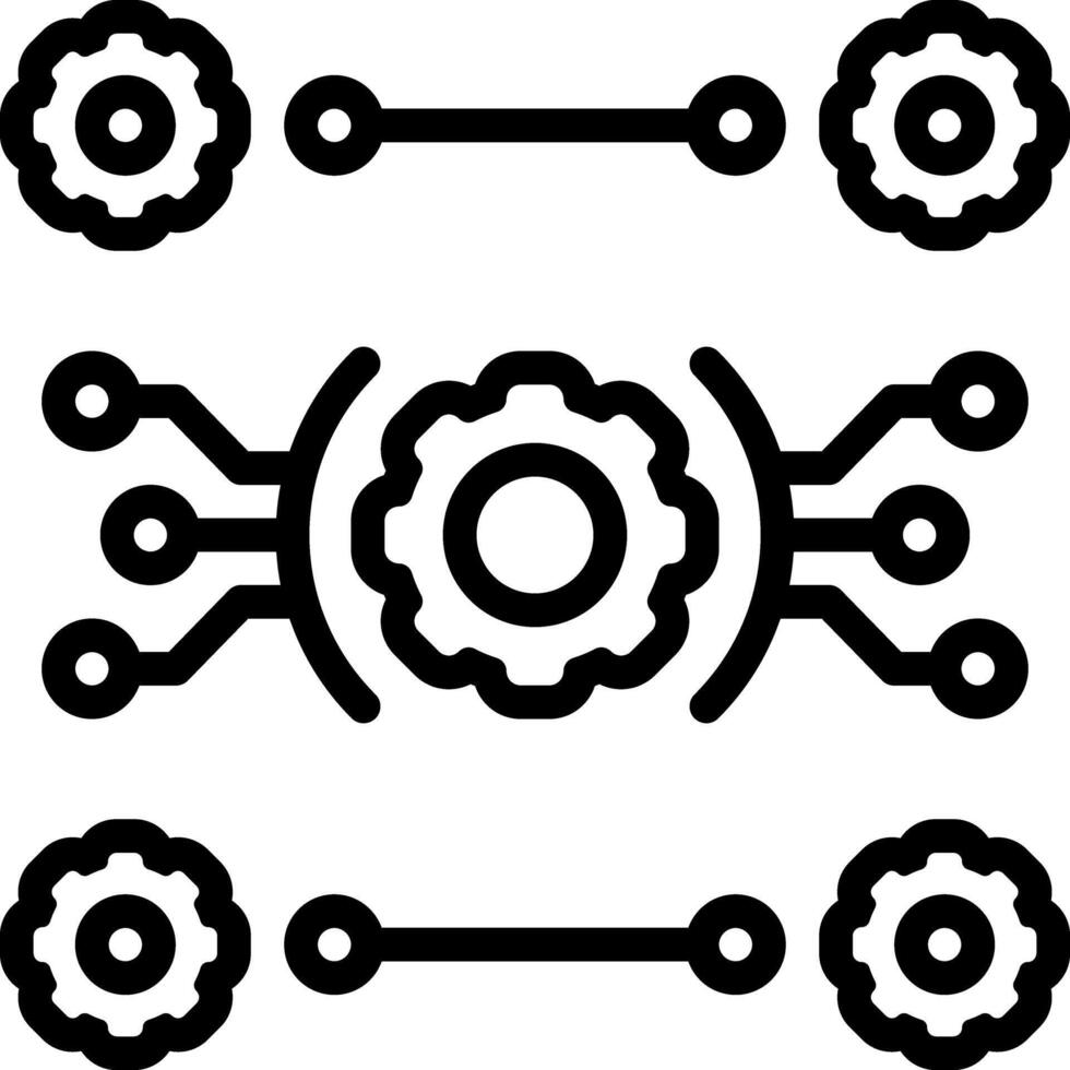Black line icon for synthesis vector