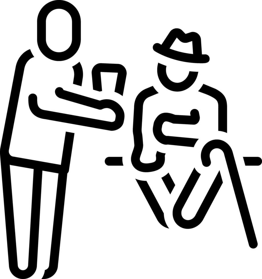 Black line icon for help vector