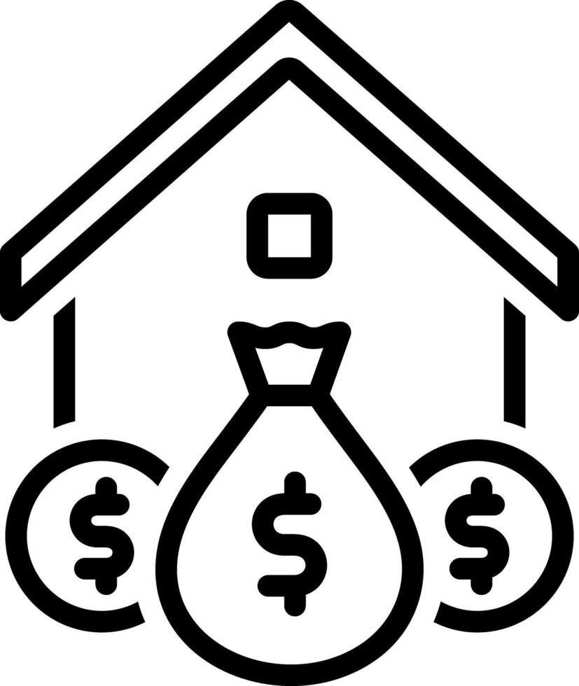 Black line icon for finance vector
