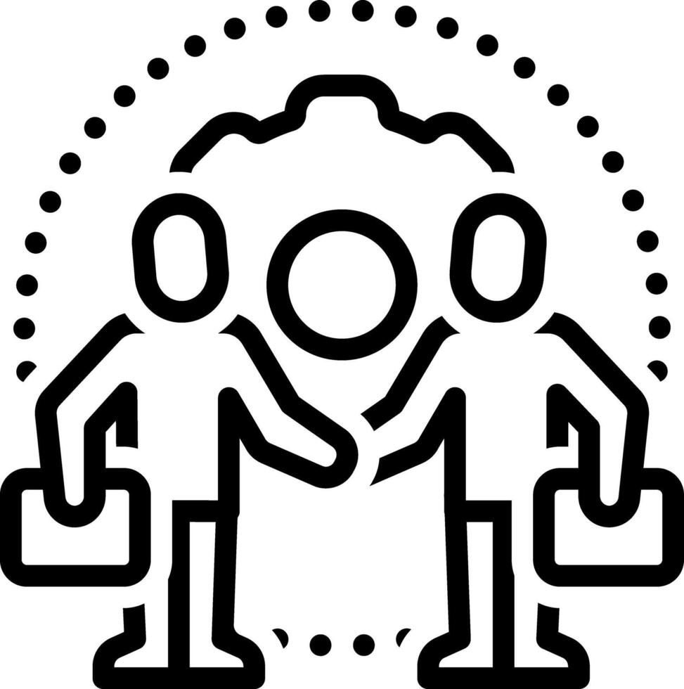 Black line icon for collaboration vector