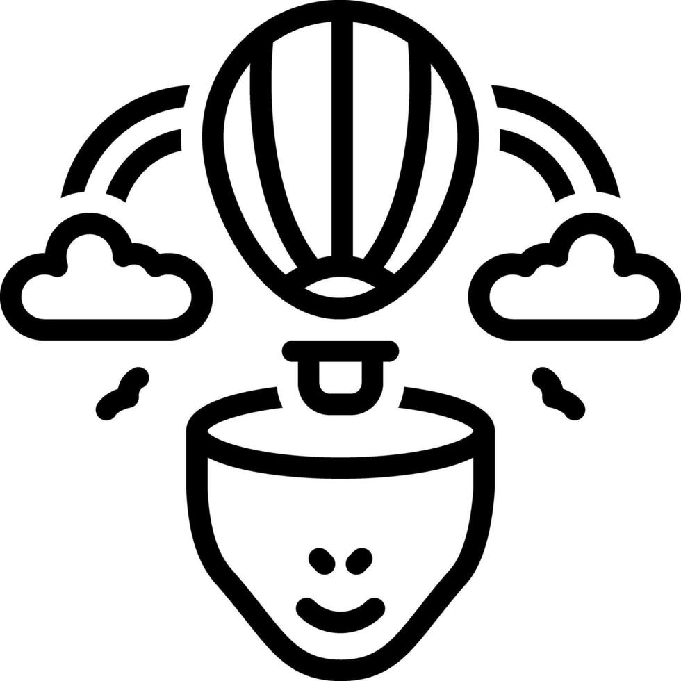 Black line icon for creative mind vector