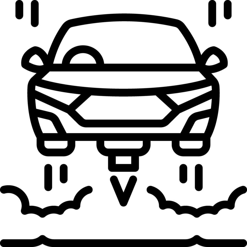 Black line icon for flying car vector