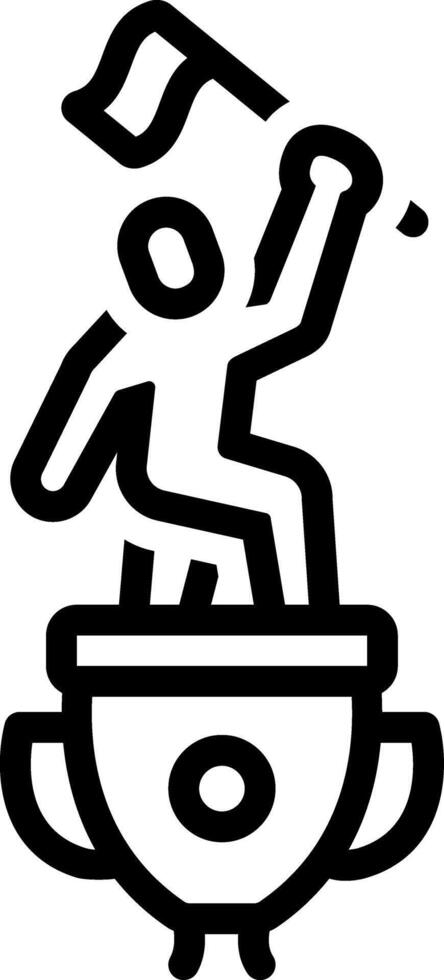 Black line icon for victory vector