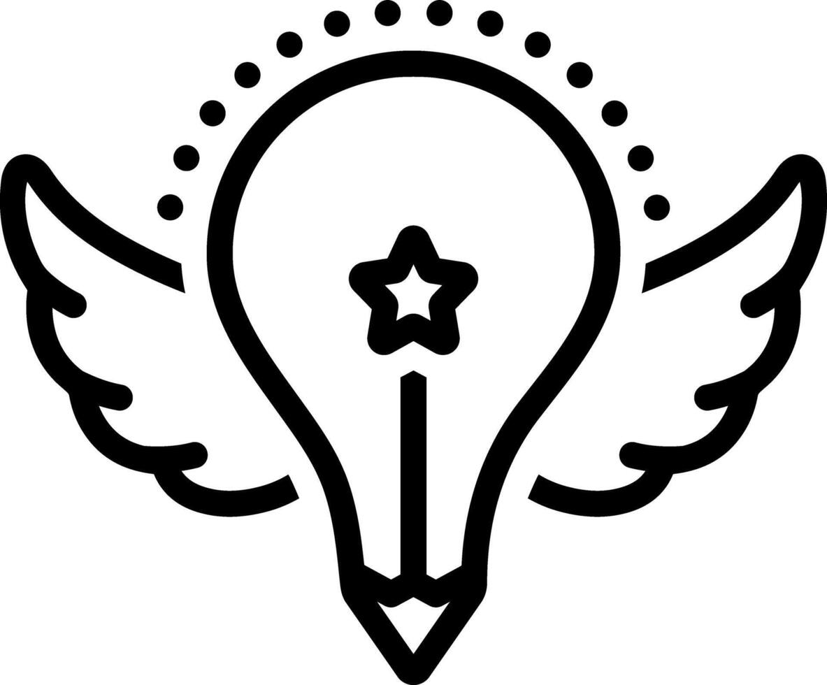 Black line icon for creative idea vector