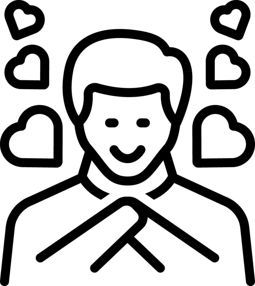 Black line icon for gratitude vector