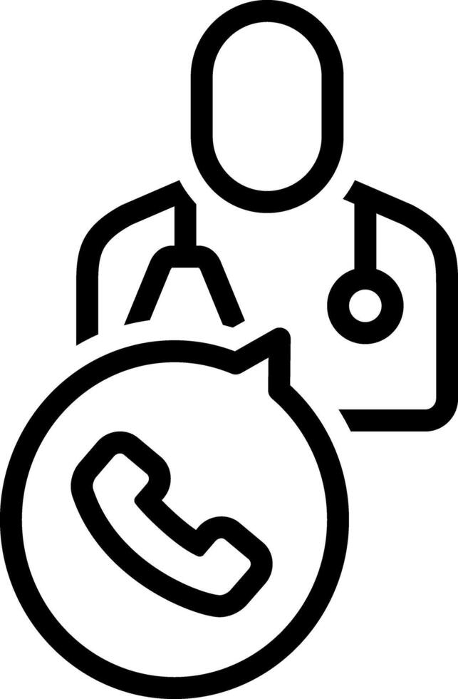 Black line icon for call the doctor vector