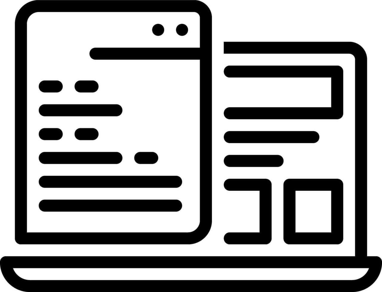 Black line icon for development vector