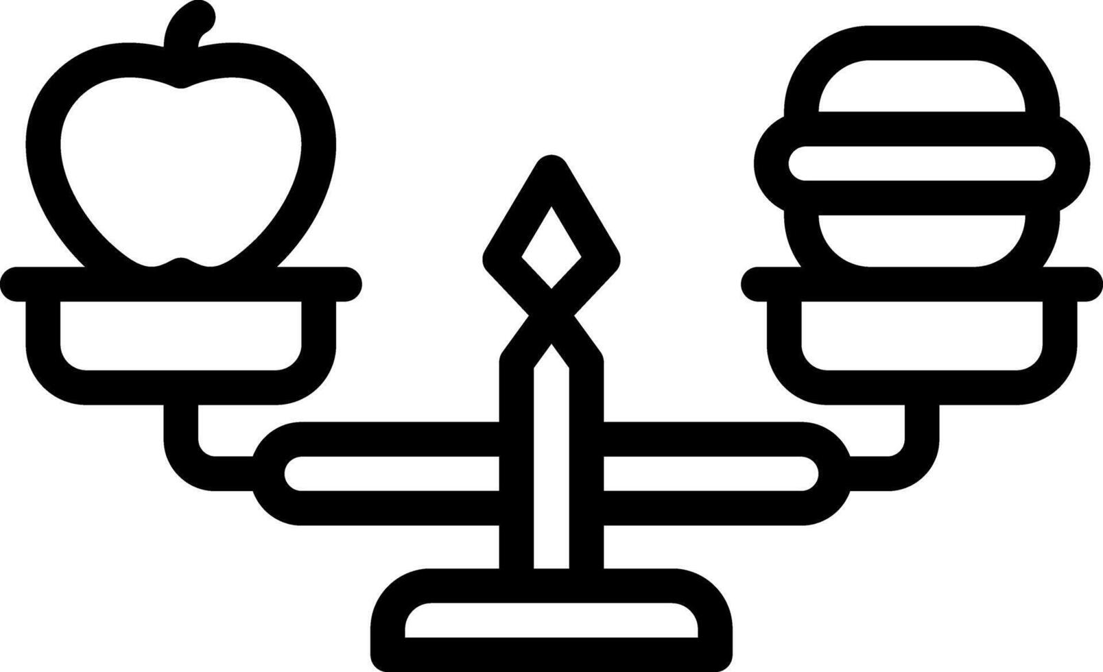 Black line icon for balanced diet vector