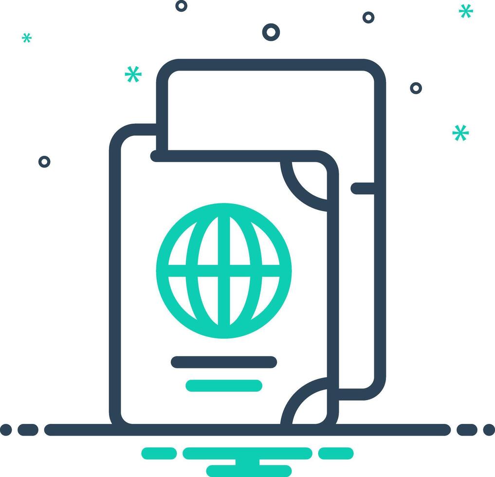 Mix icon for passport vector