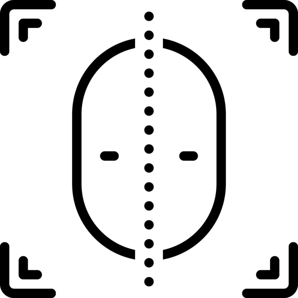 Black line icon for face detection vector