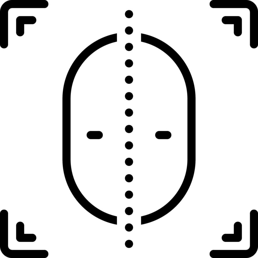 Black line icon for face detection vector