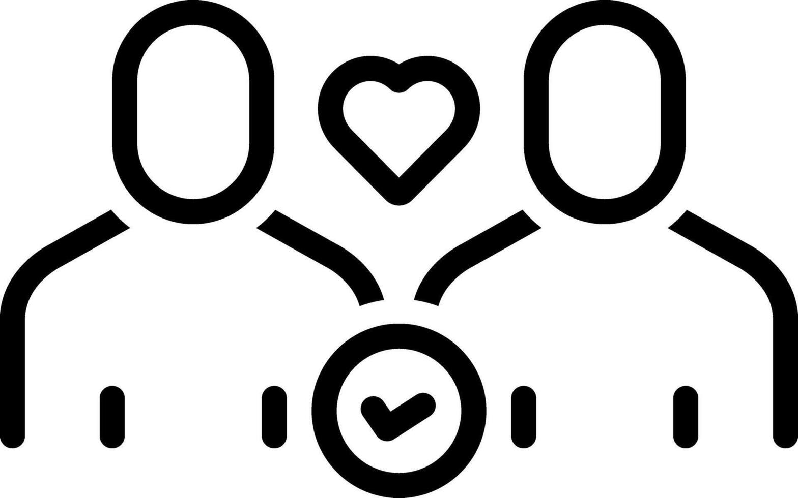 Black line icon for trust vector