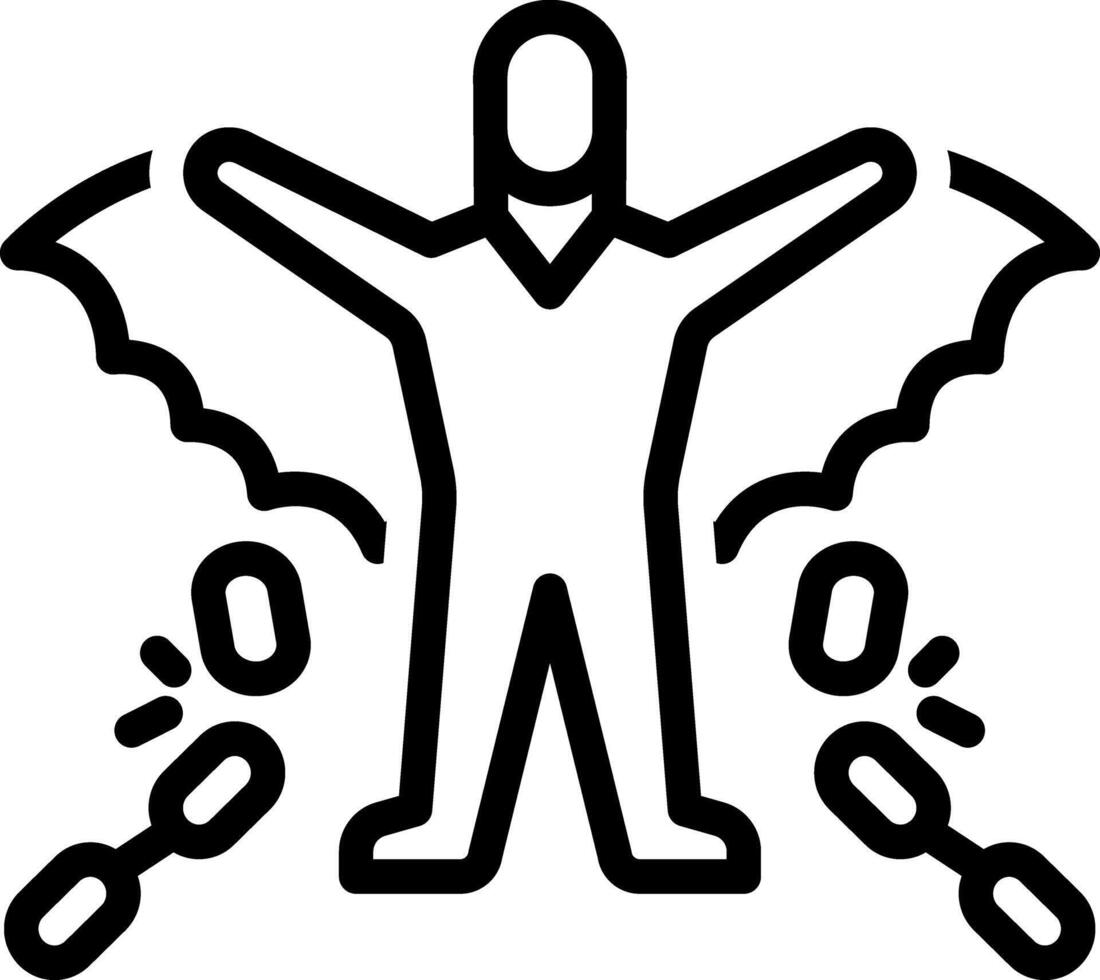 Black line icon for freedom vector