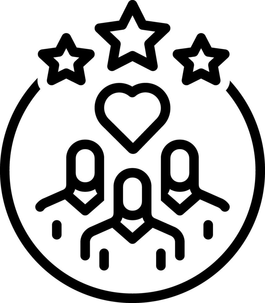 Black line icon for loyalty vector