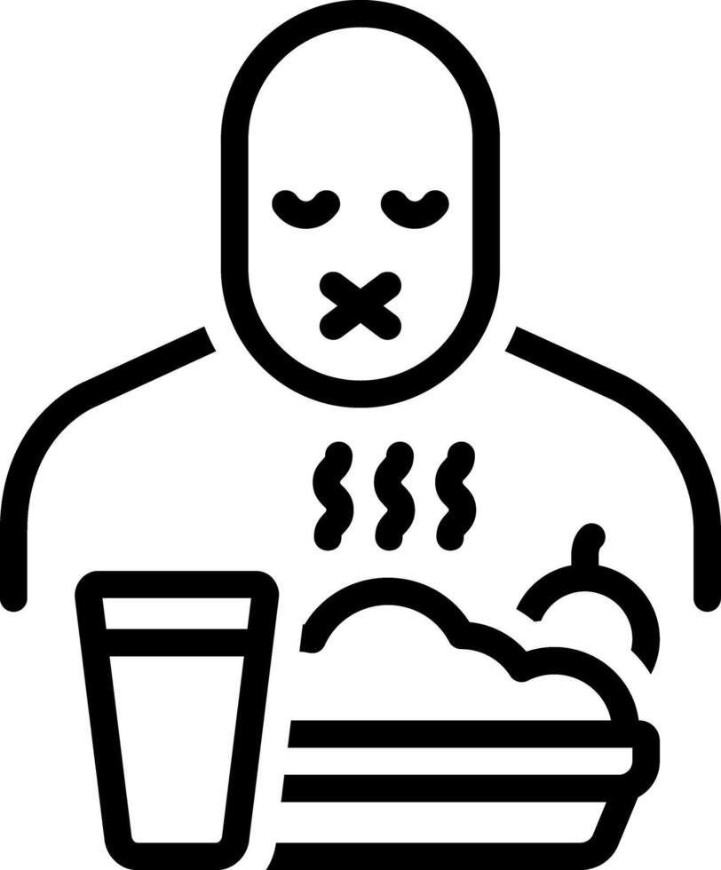 Black line icon for eating disorders vector
