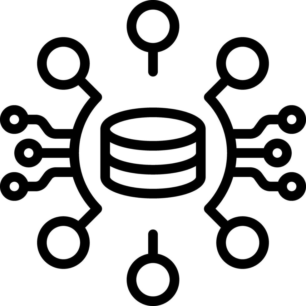 Black line icon for data vector