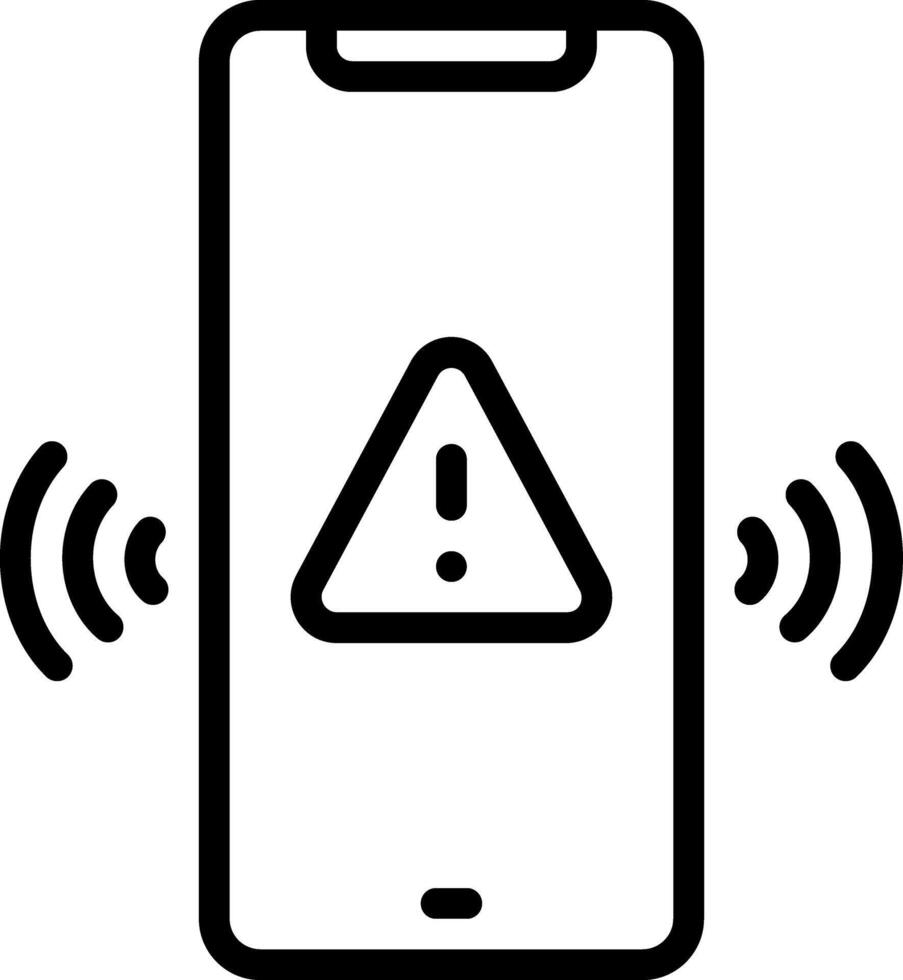 Black line icon for alert vector