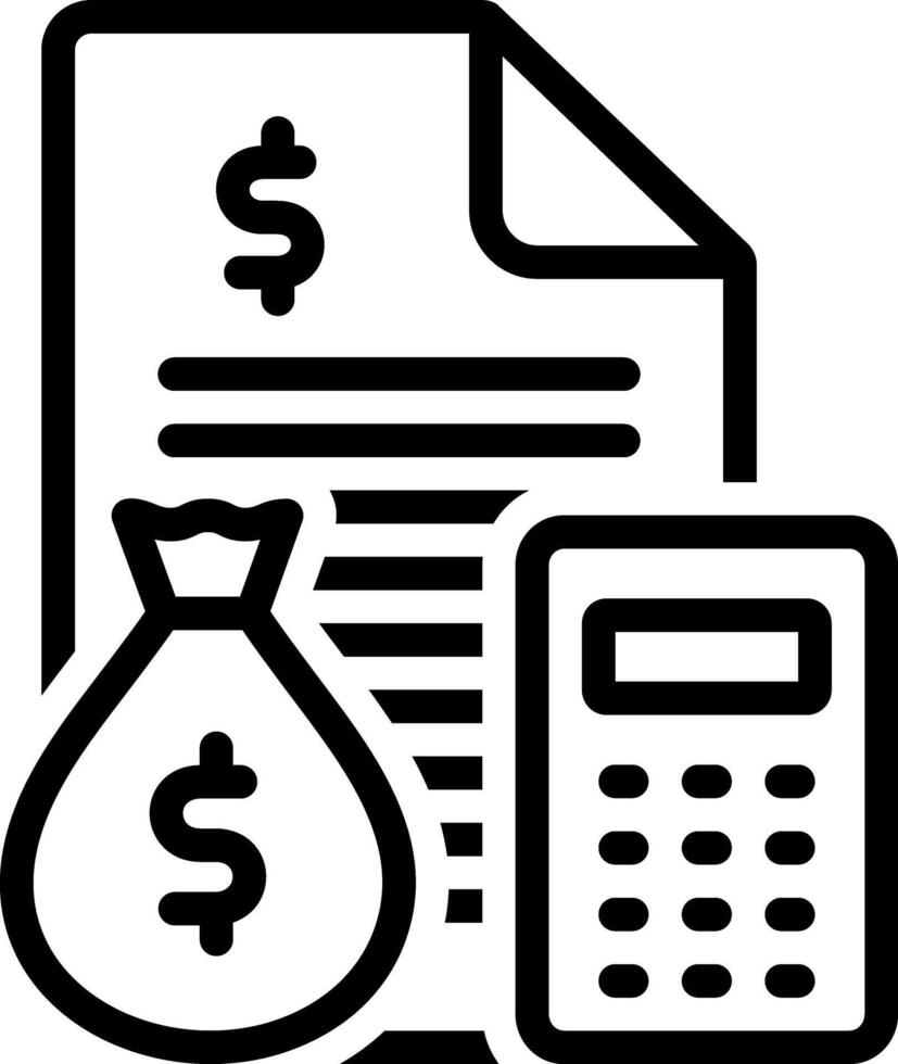 Black line icon for budget vector