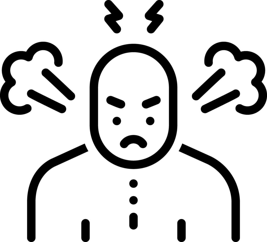 Black line icon for anger vector