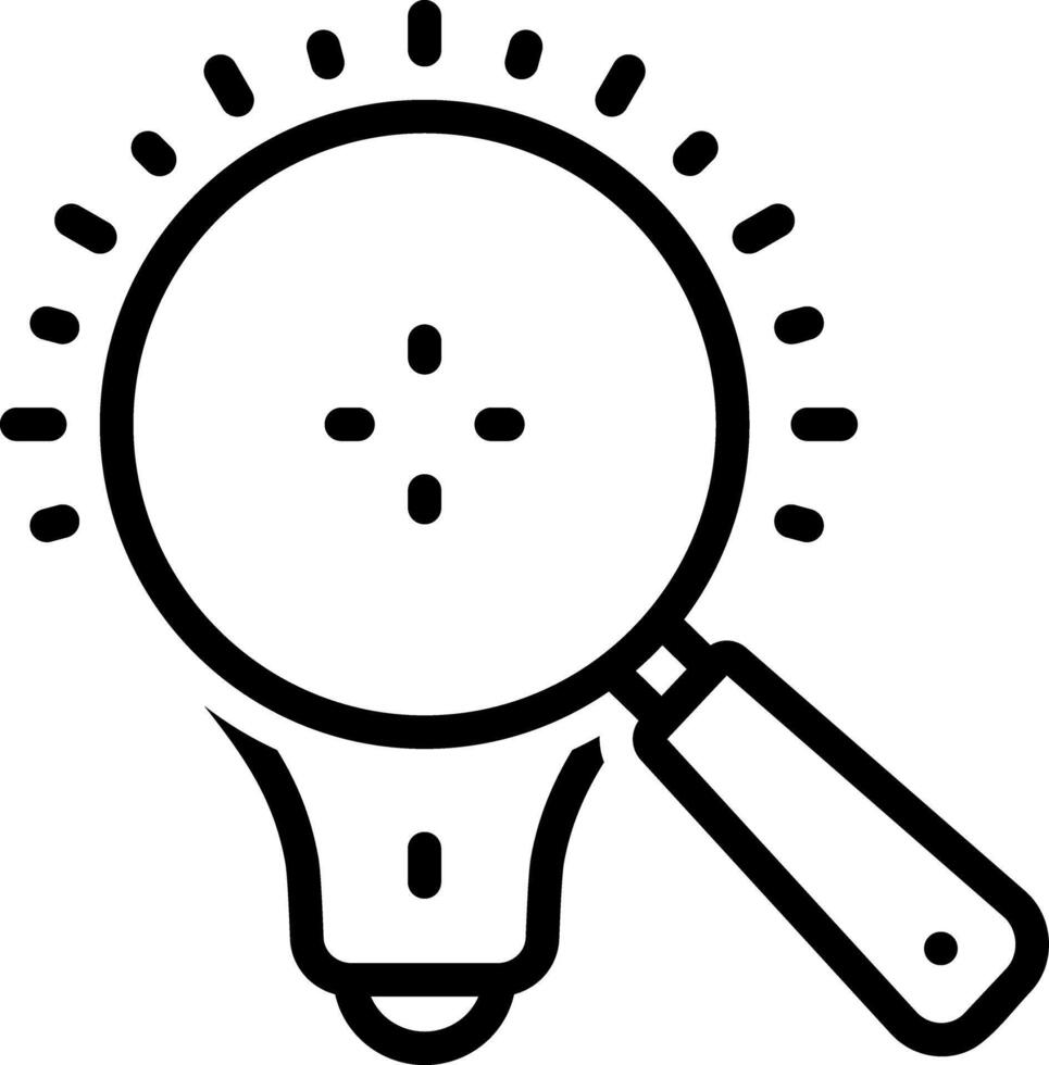 Black line icon for search idea vector