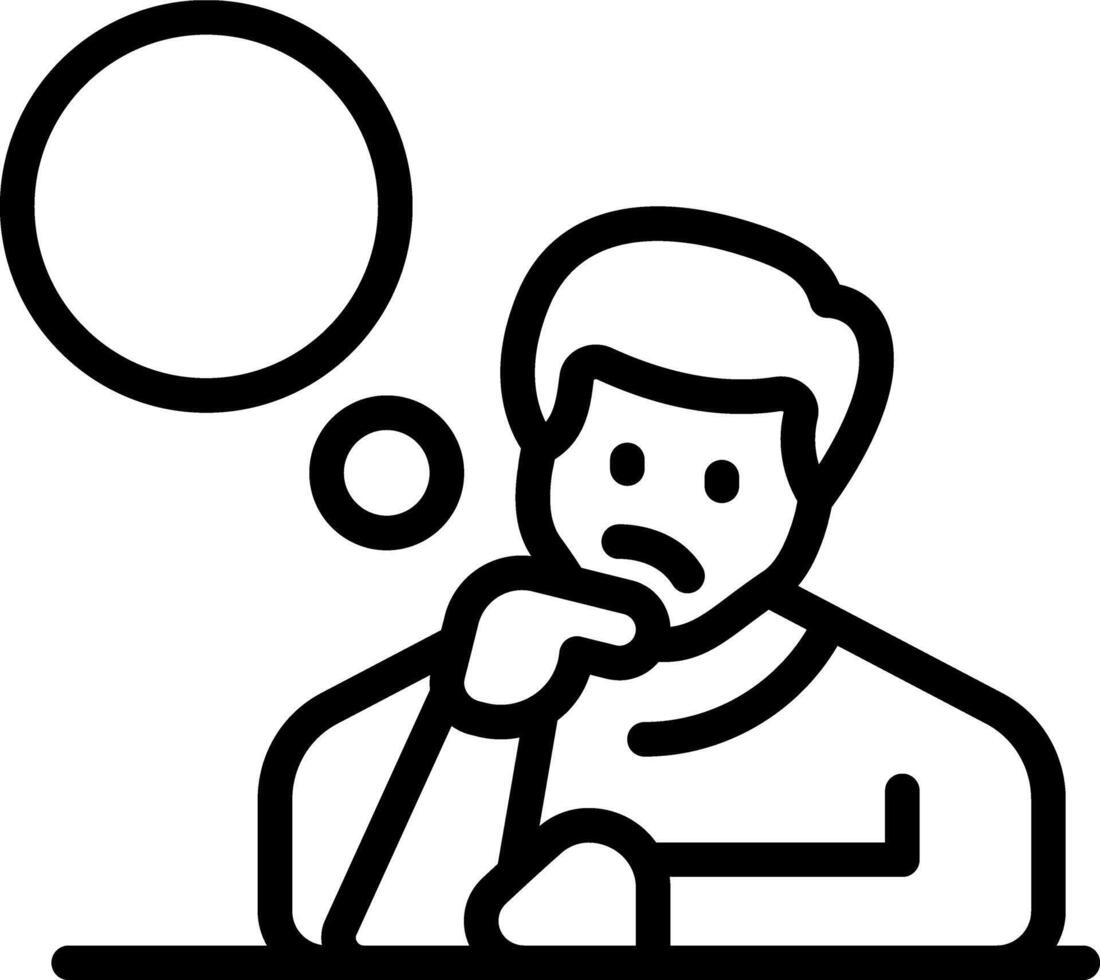 Black line icon for thinking vector