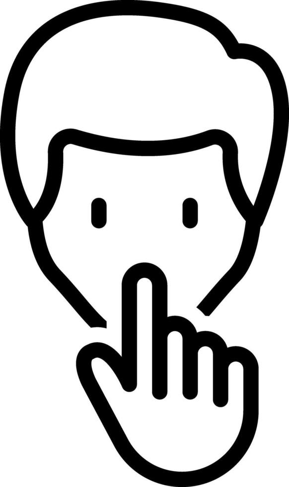 negro línea icono para no verbal vector