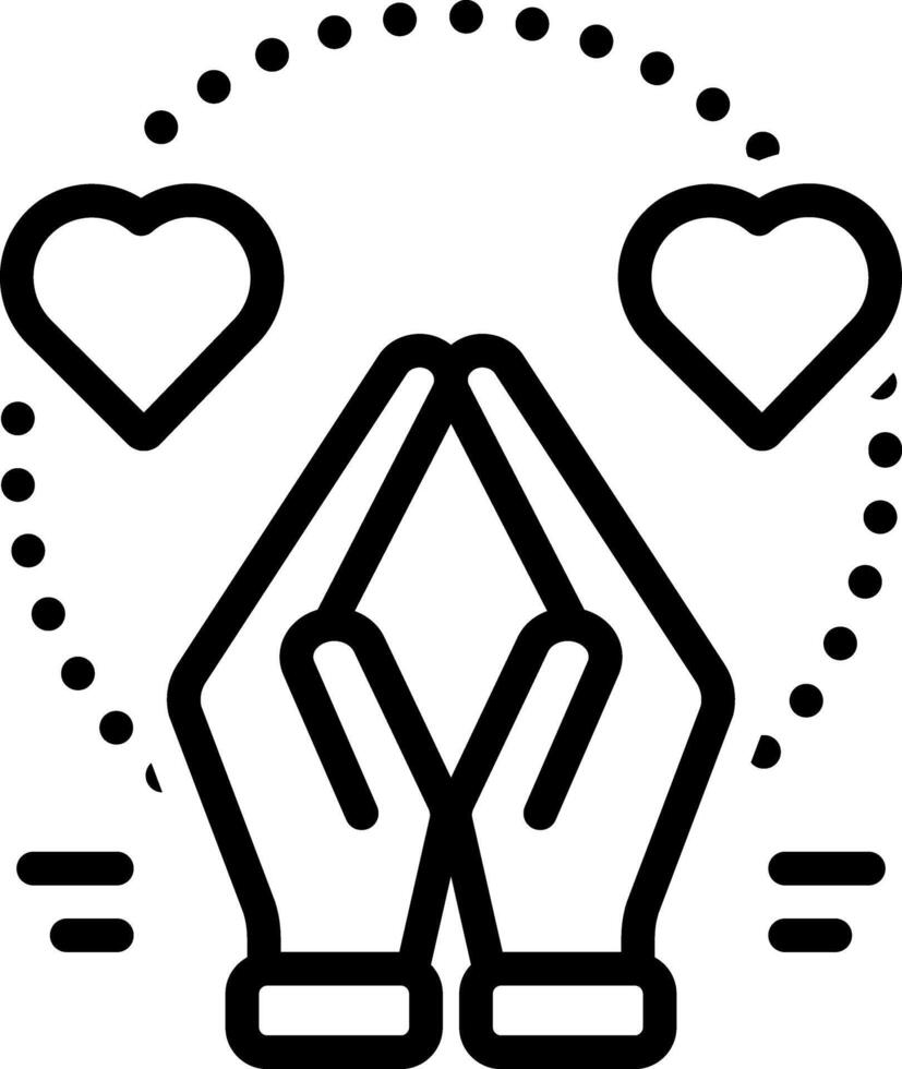 Black line icon for gratitude vector