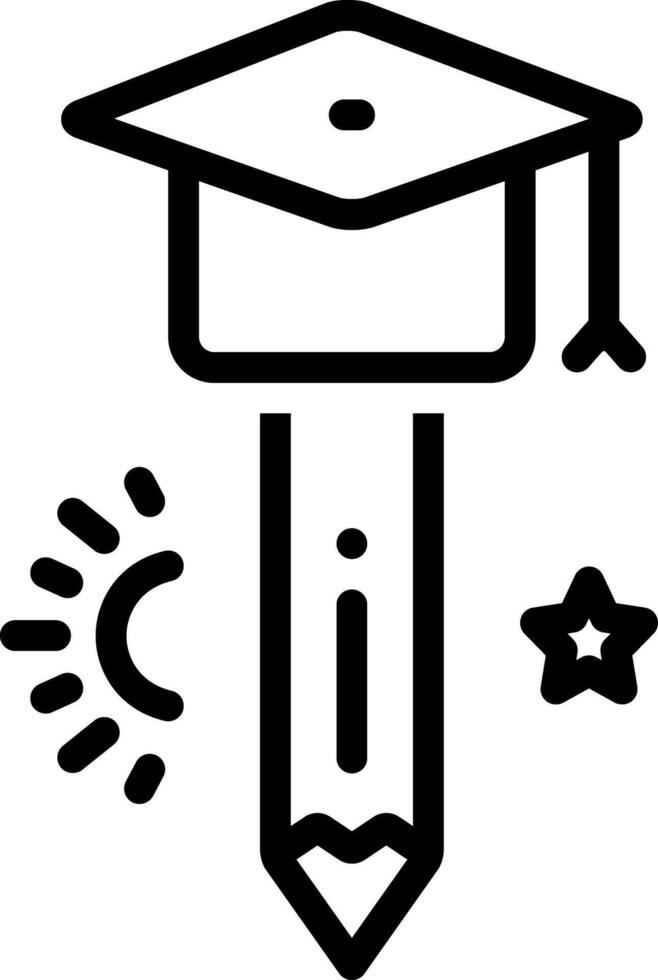 Black line icon for education vector