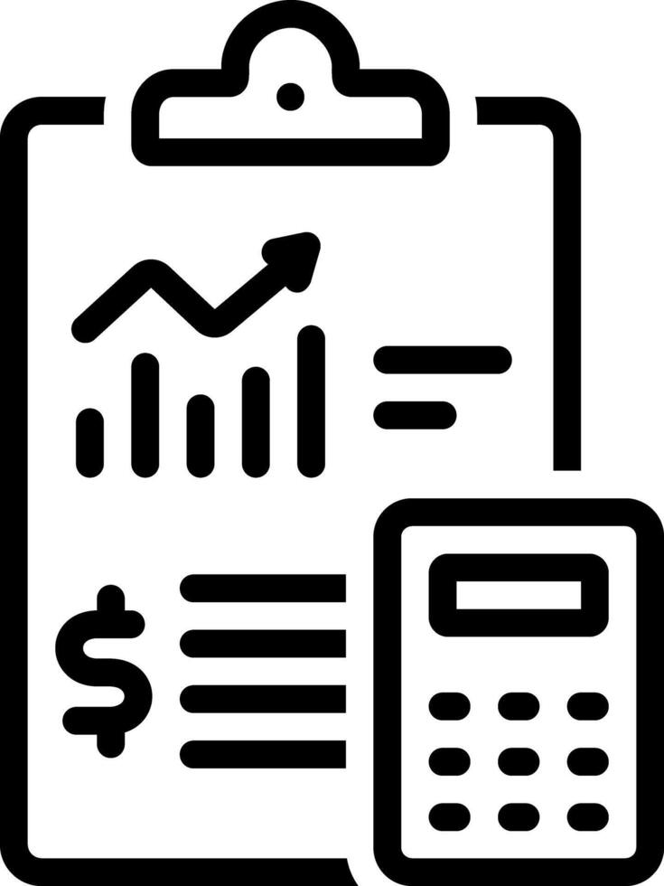 Black line icon for balance sheet vector
